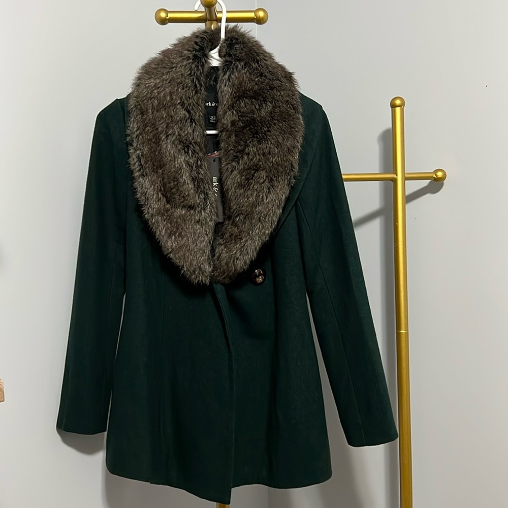 Ark & Co Green Pea Coat. Size S. NWT.